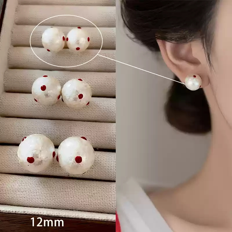 Small/Cotton Pearl/925 Silver stud post