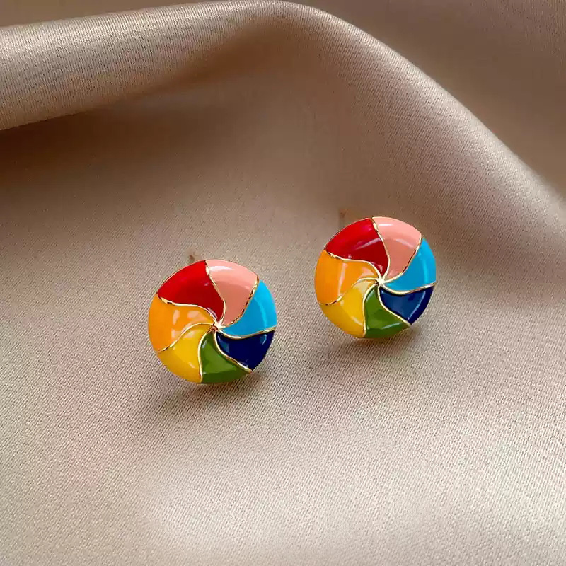 Colorful lollipop earrings~