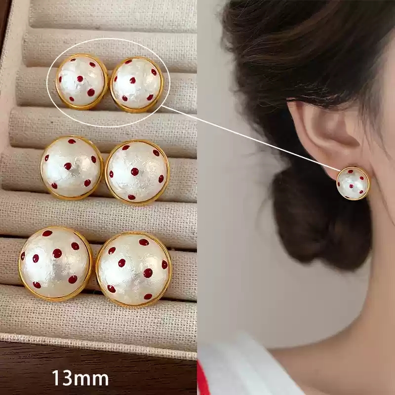 Small/Half Round Cotton Pearl/925 Silver stud post