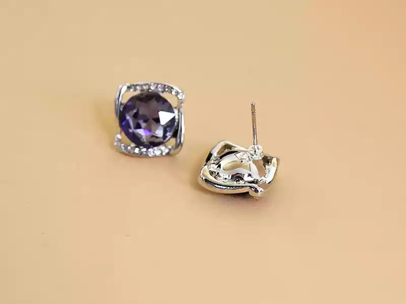 Silver Purple Crystal 1.5cm