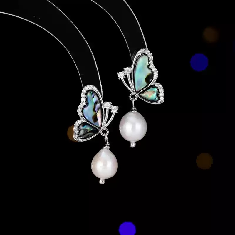 Silver butterfly earrings