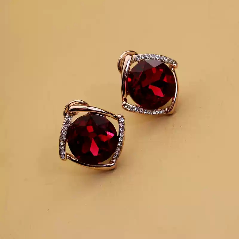 Red crystal earrings 100849.1.42