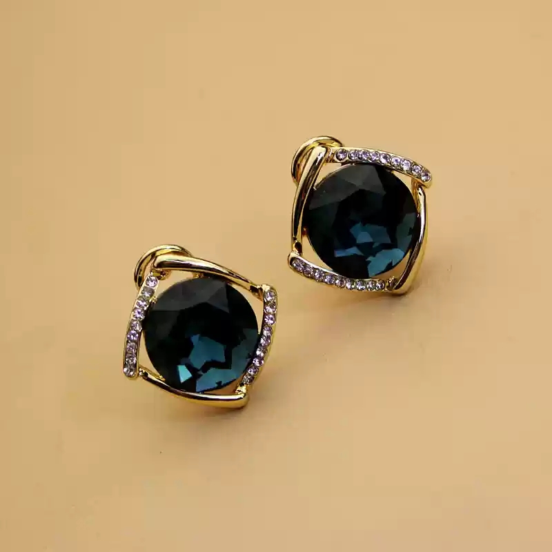 Deep blue crystal earrings 100849.1.42