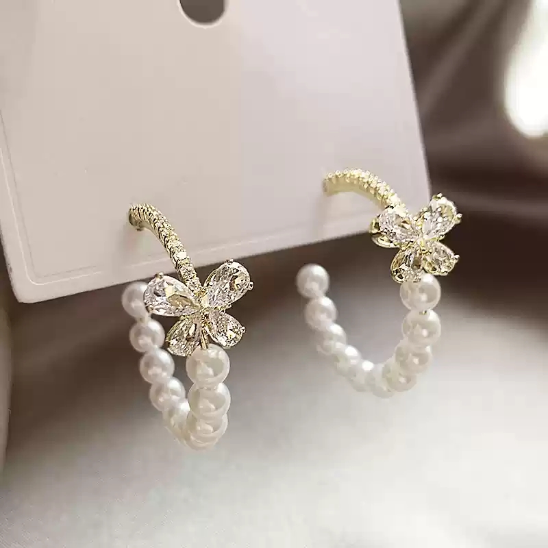 Butterfly Pearl Earrings