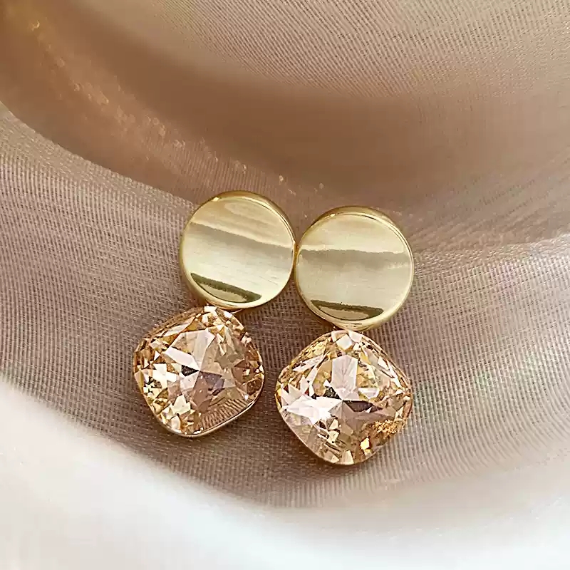 Colorful zircon earrings