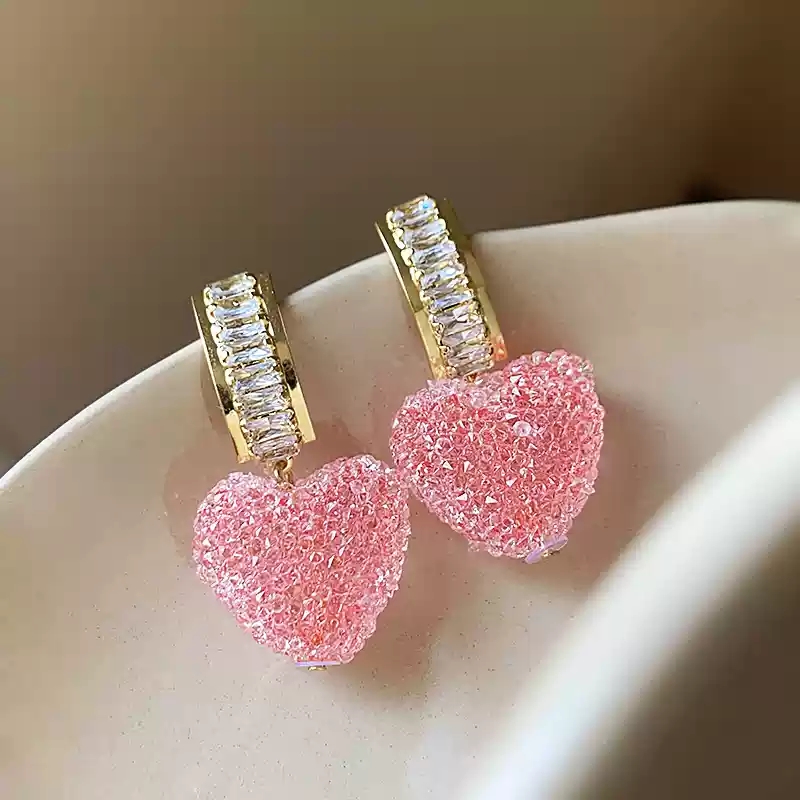 Pink Heart Earrings