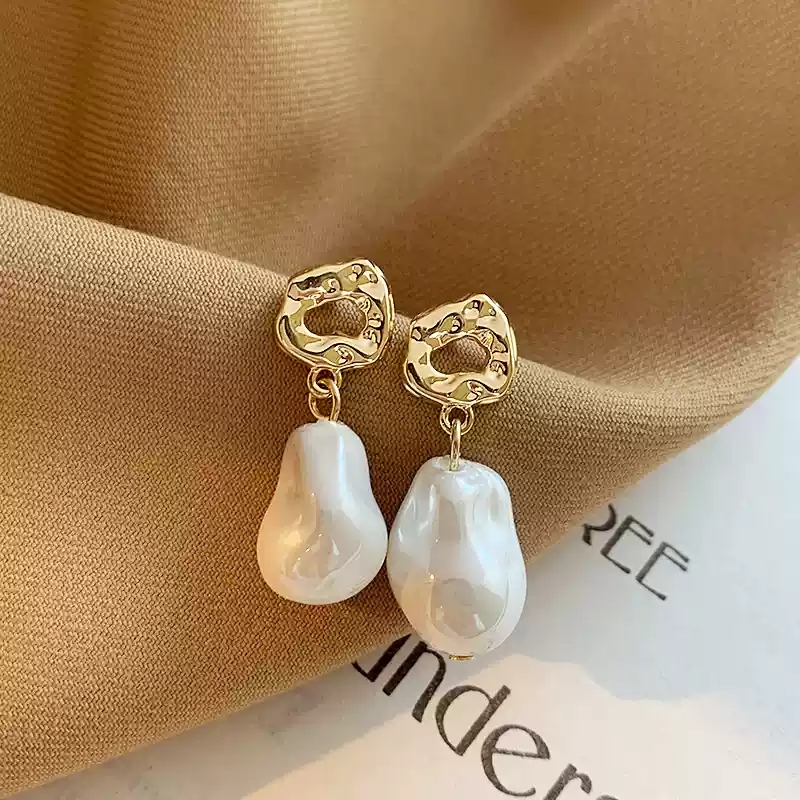 Baroque imitation pearl earrings