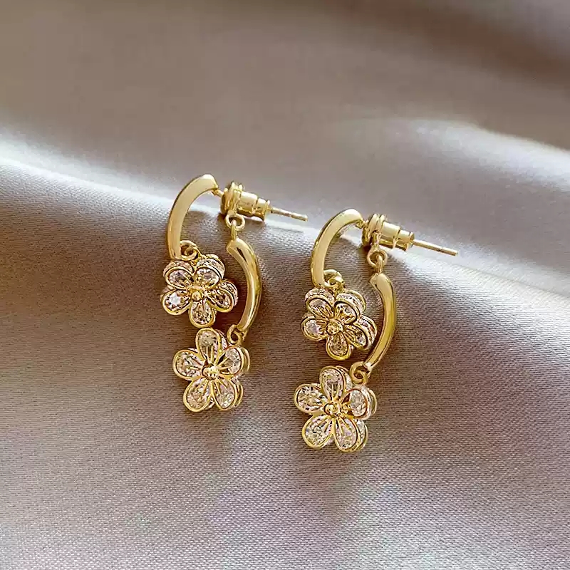 Golden Flower Earrings