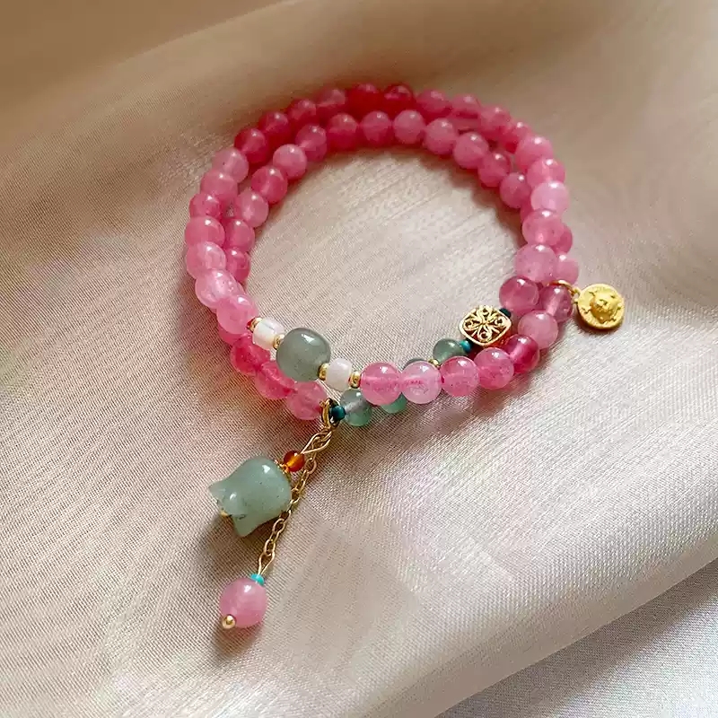 Jade Pink Crystal Bracelet