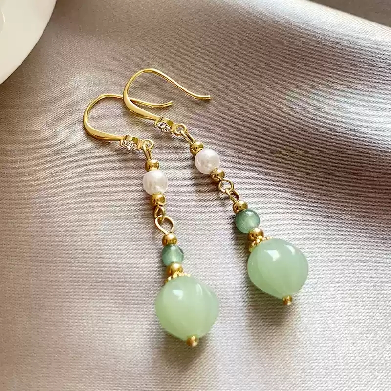 Pearl and Jade Earrings