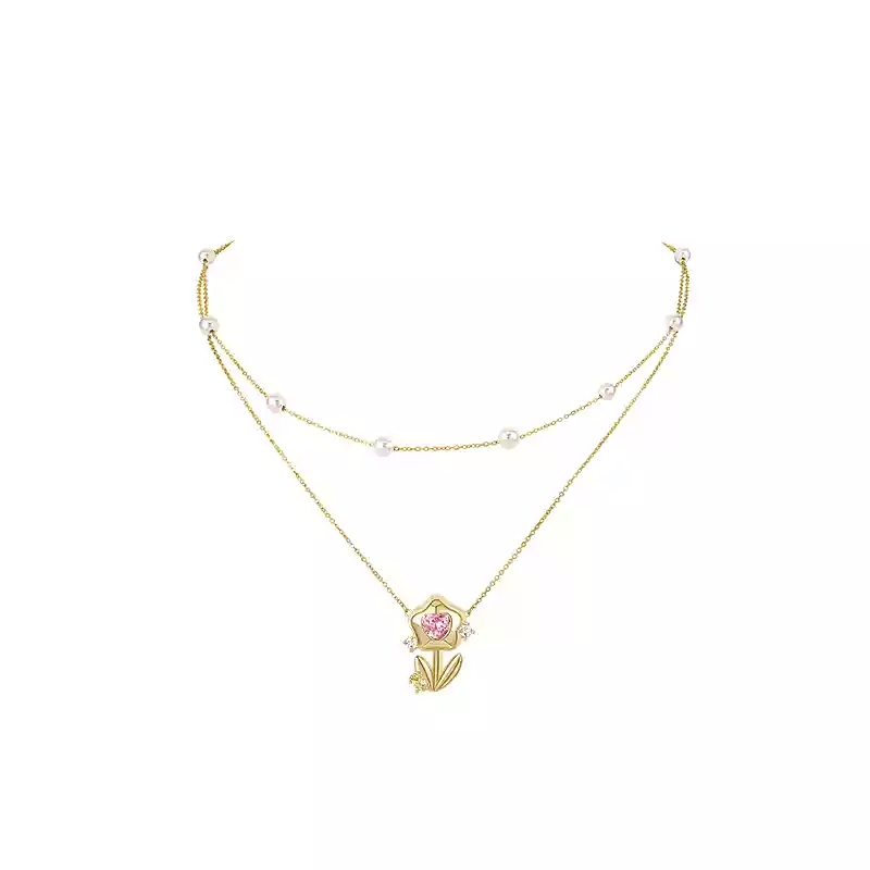 Love Flower Necklace (Gold)