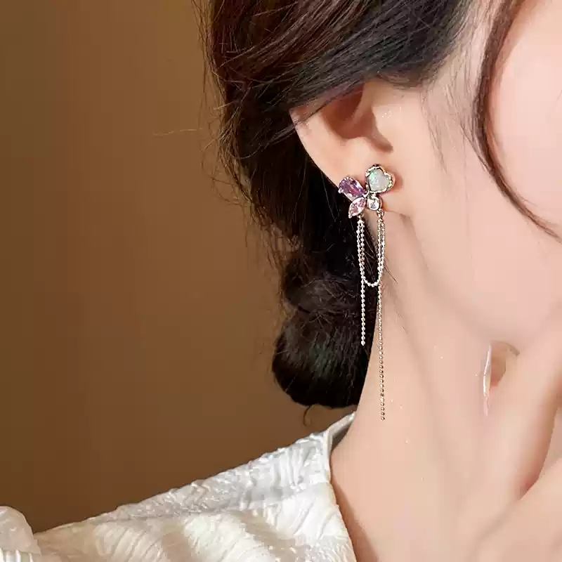 Water droplet fringe earrings