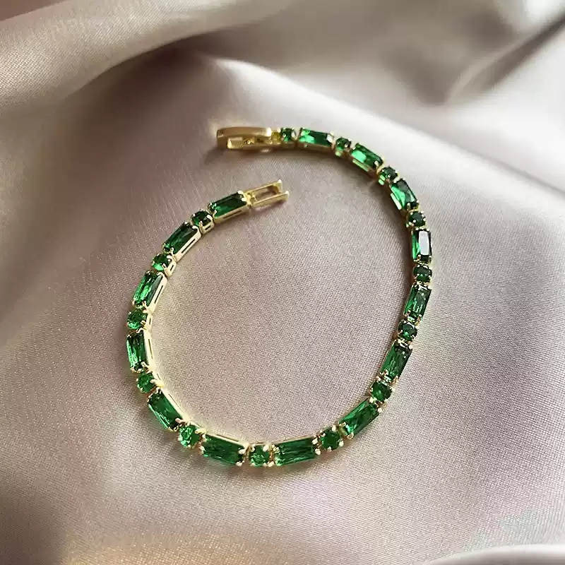 Emerald zircon bracelet