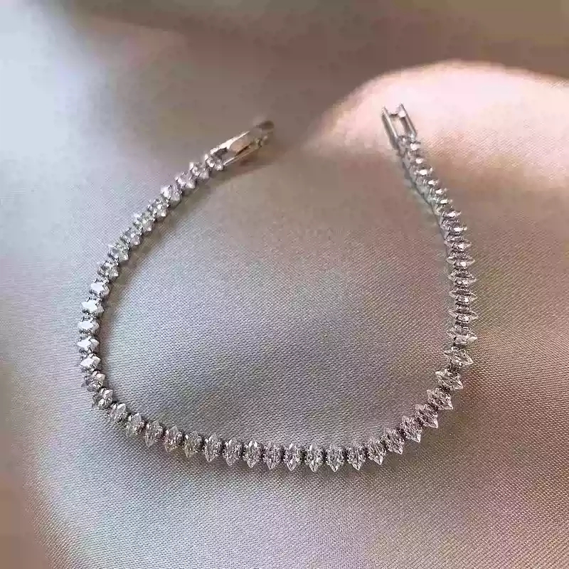 Silver zircon bracelet