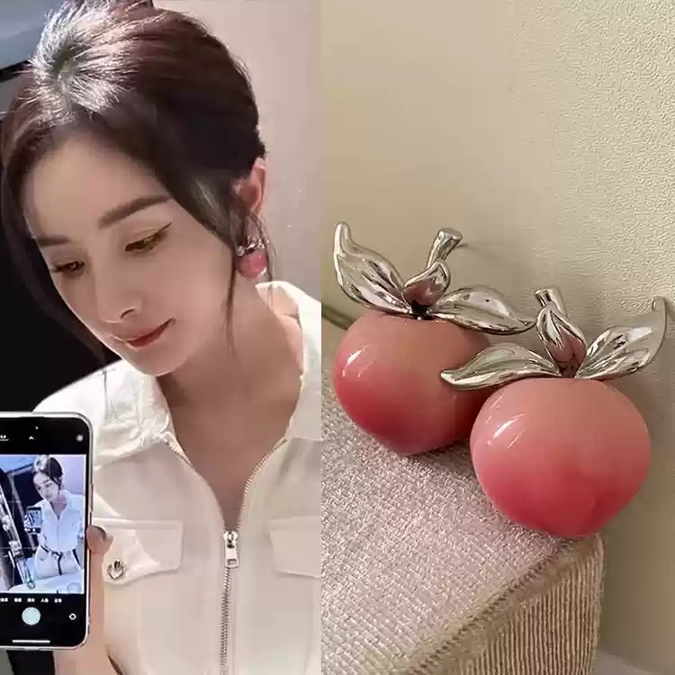 Peach earrings