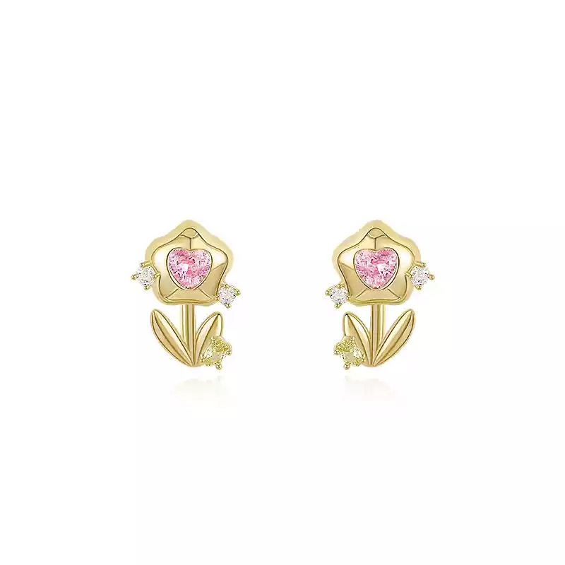 Love flower earrings (gold)