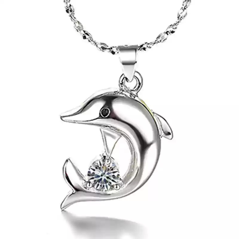 Dark gray dolphin dream pendant (without chain)