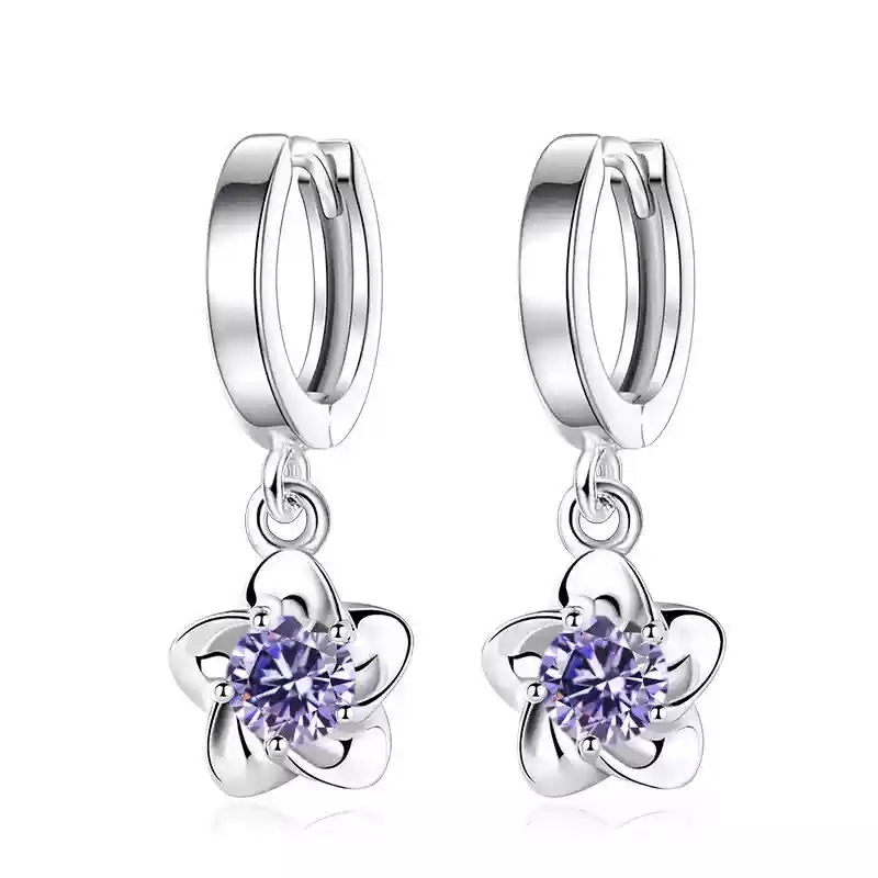 Plum Blossom Purple Earrings