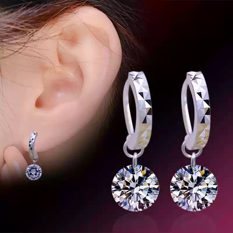 Diamond flower earrings