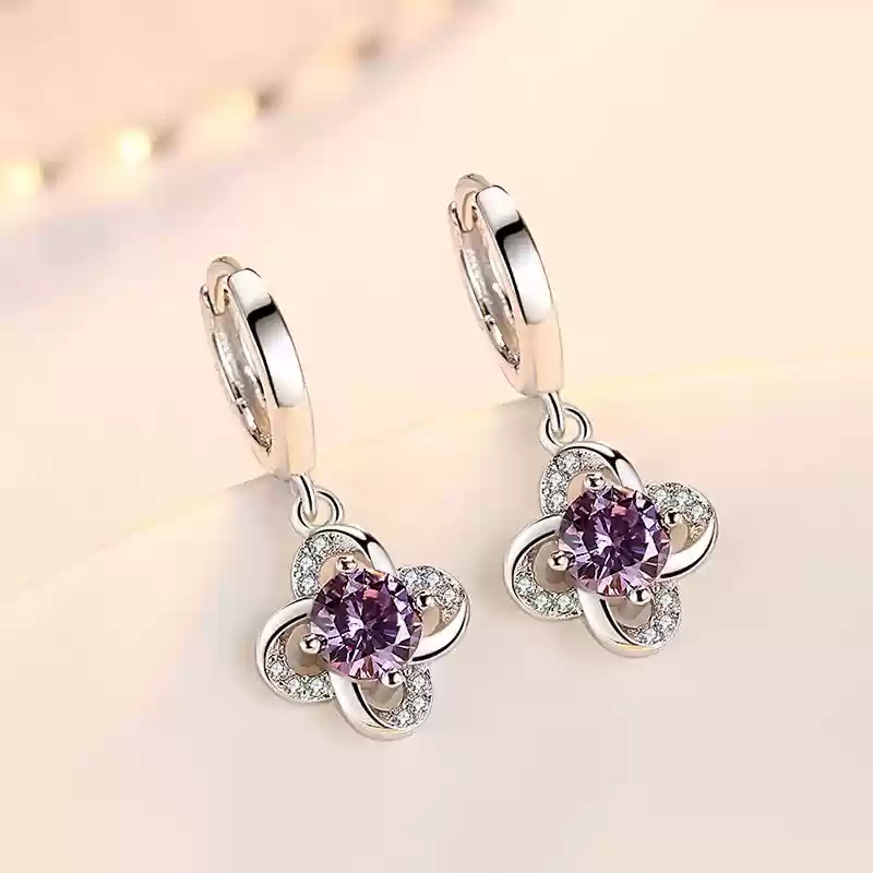 Light Purple Flower Dynamic Purple Earrings