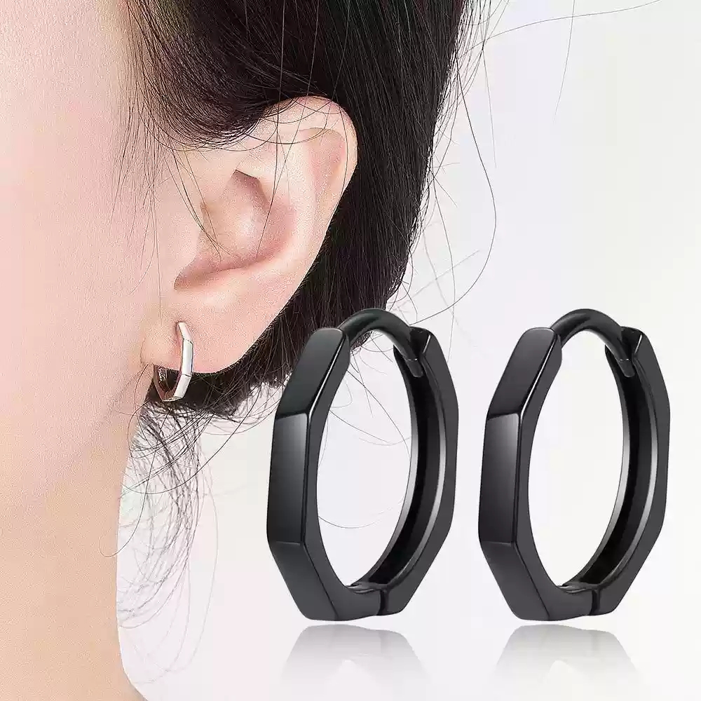 Chocolate black horn earrings