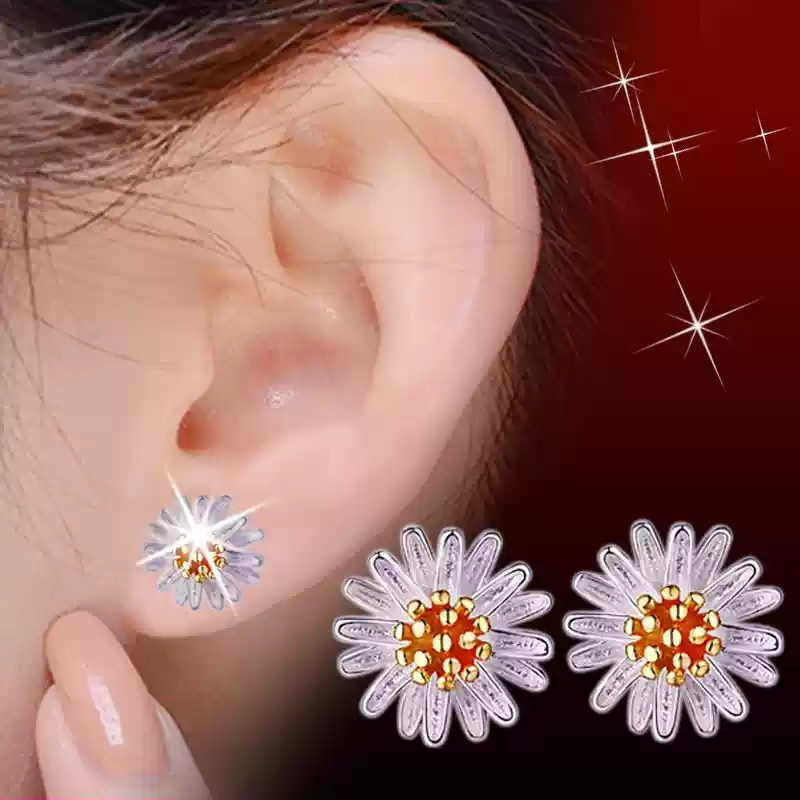 Flower patterned chrysanthemum earrings