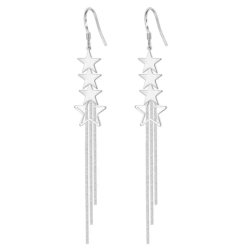 Stacked Star Earrings (S925 Silver)