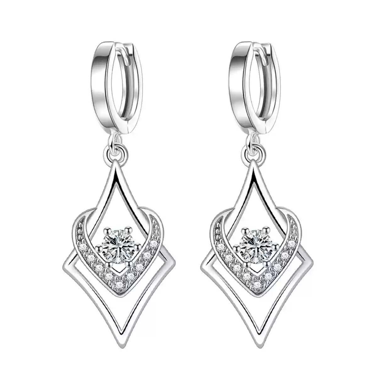 Water Square Earrings (S925 Silver)