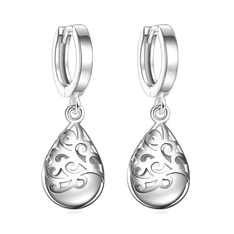 Rice white wish earrings (S925 silver)