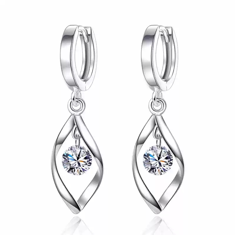 Light grey soft water earrings (S925 silver)