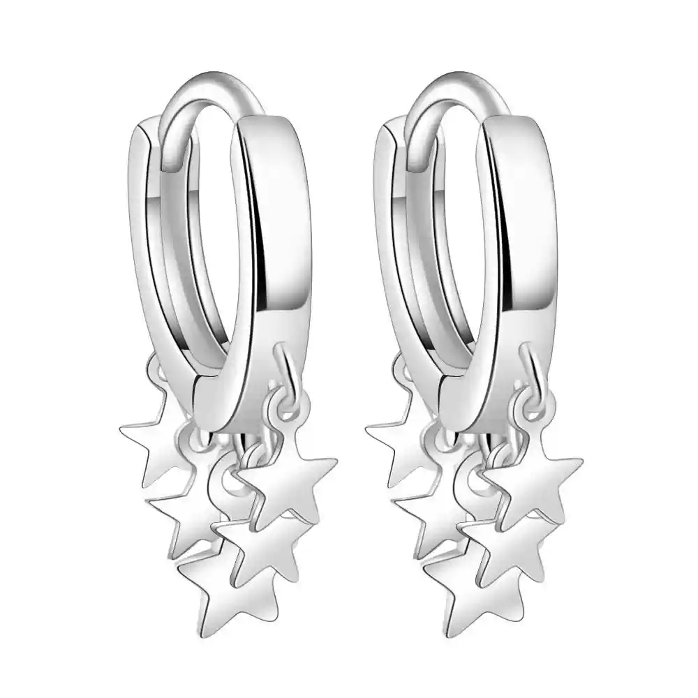 Blue Five Star Earrings (S925 Silver)