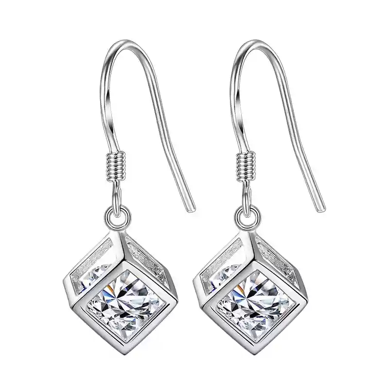 Colorful Rubik's Cube Earrings (S925 Silver)