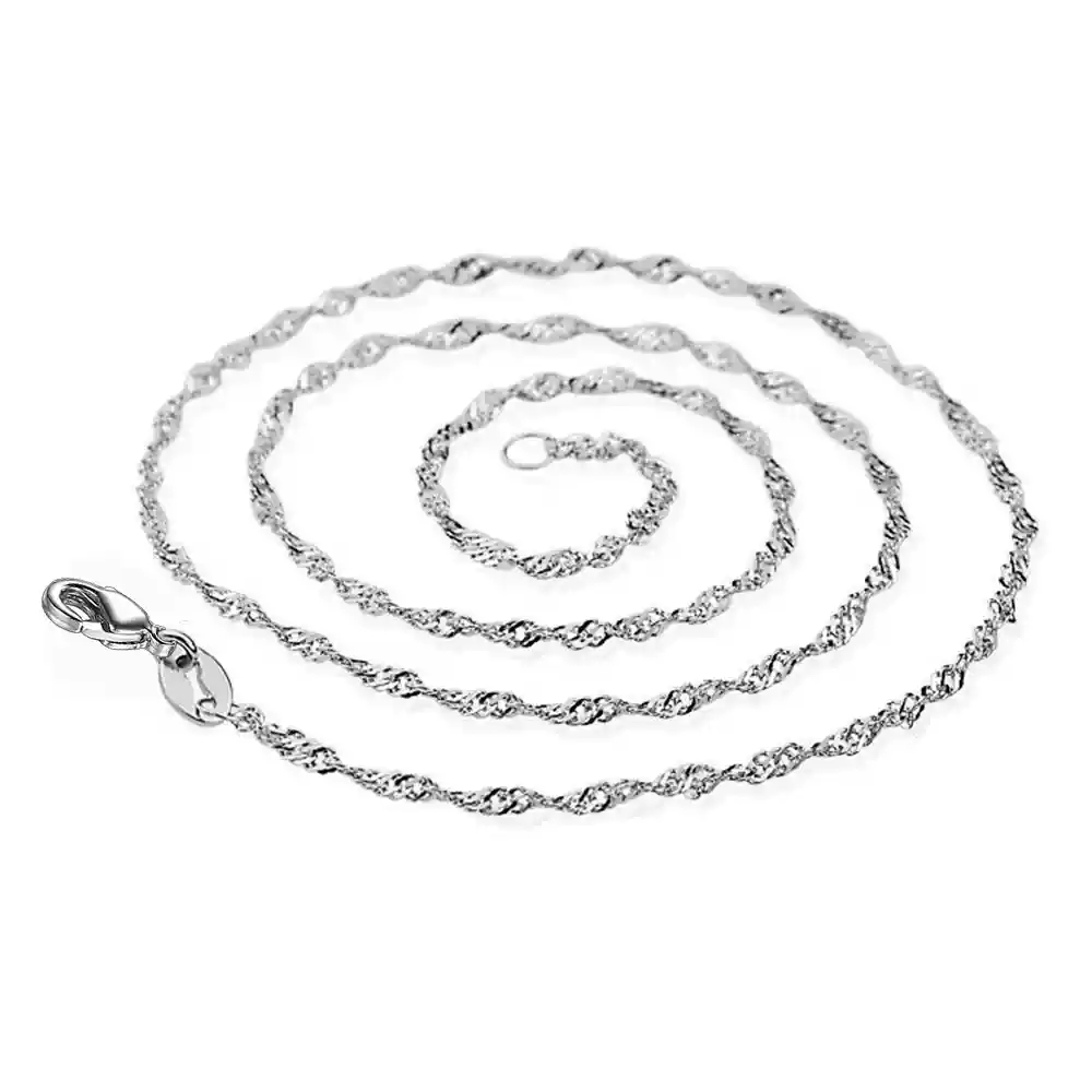 45cm water wave chain (silver plated)