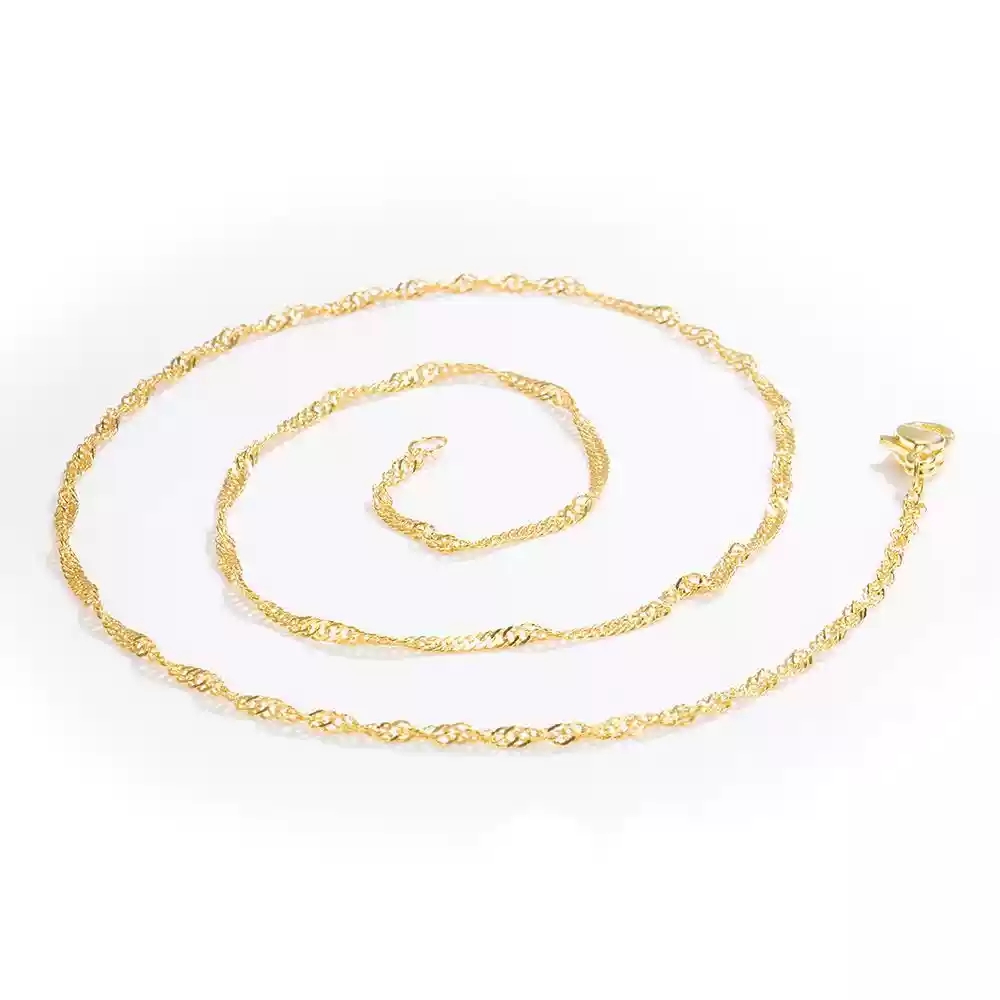 White 45cm Water Wave Chain Gold