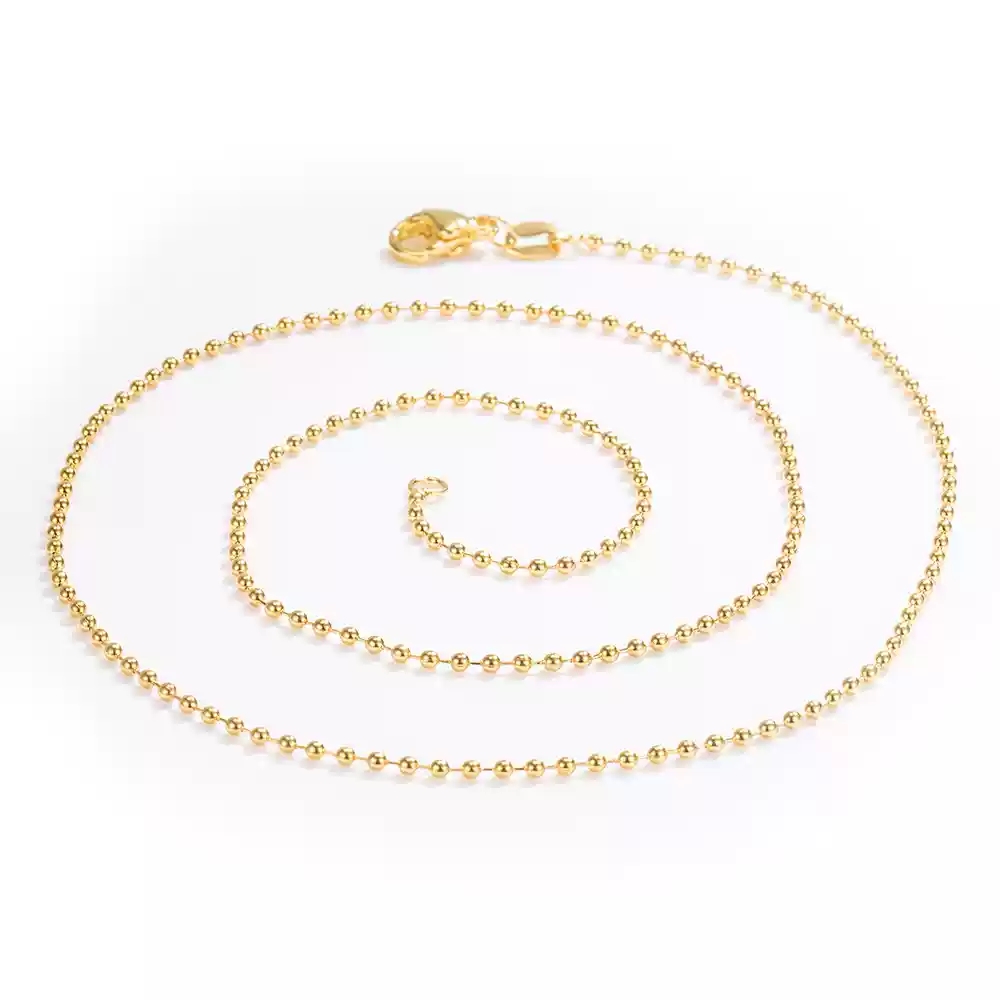 Light gray 45cm round bead chain gold