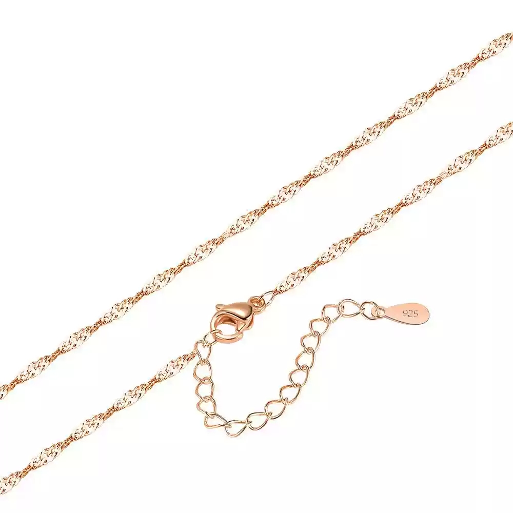 Yellow 40+5 Water Wave Chain Rose Gold