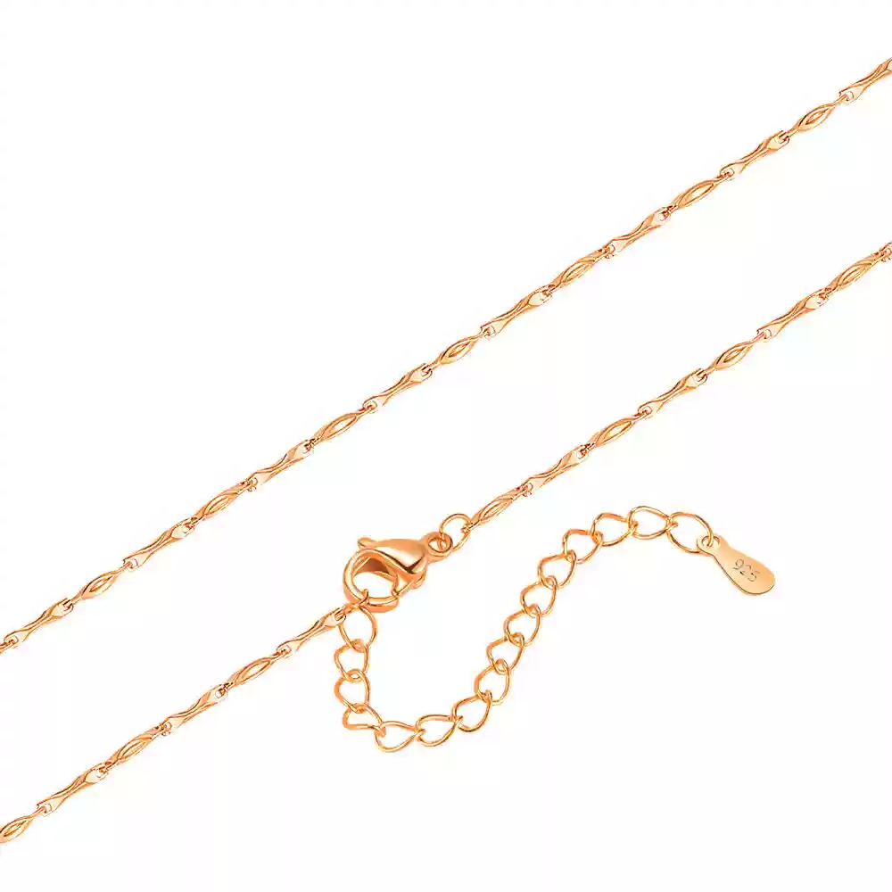 Blue 40+5 gold ingot chain rose gold