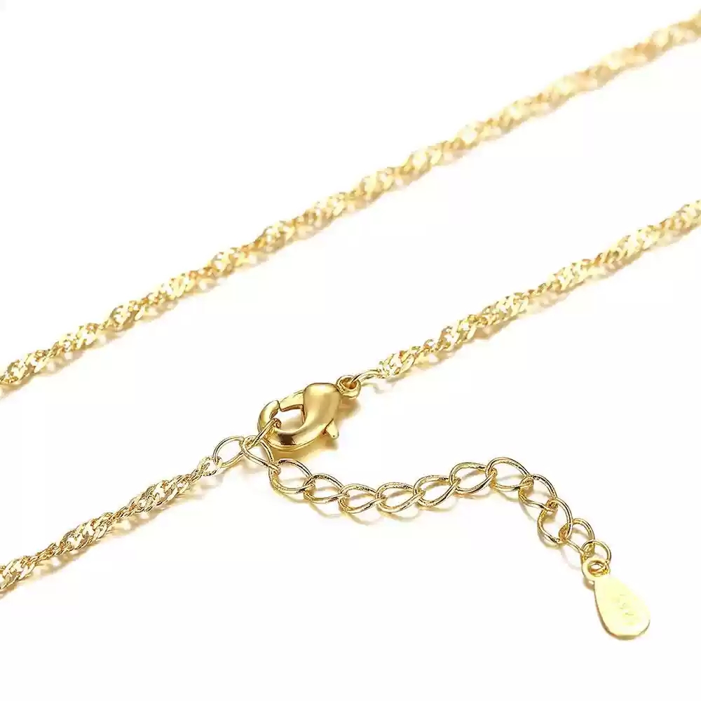 Sky Blue 40+5 Water Wave Chain Gold