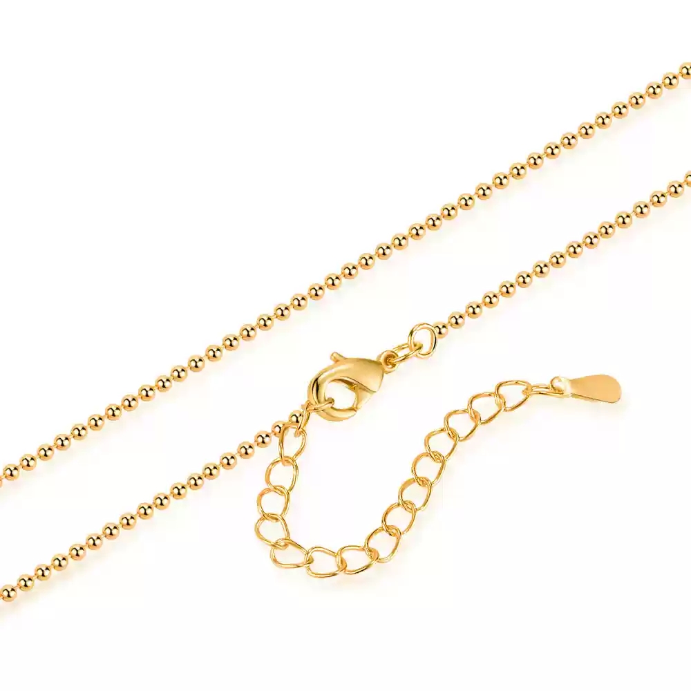 Treasure Blue 40+5 Round Bead Chain Gold