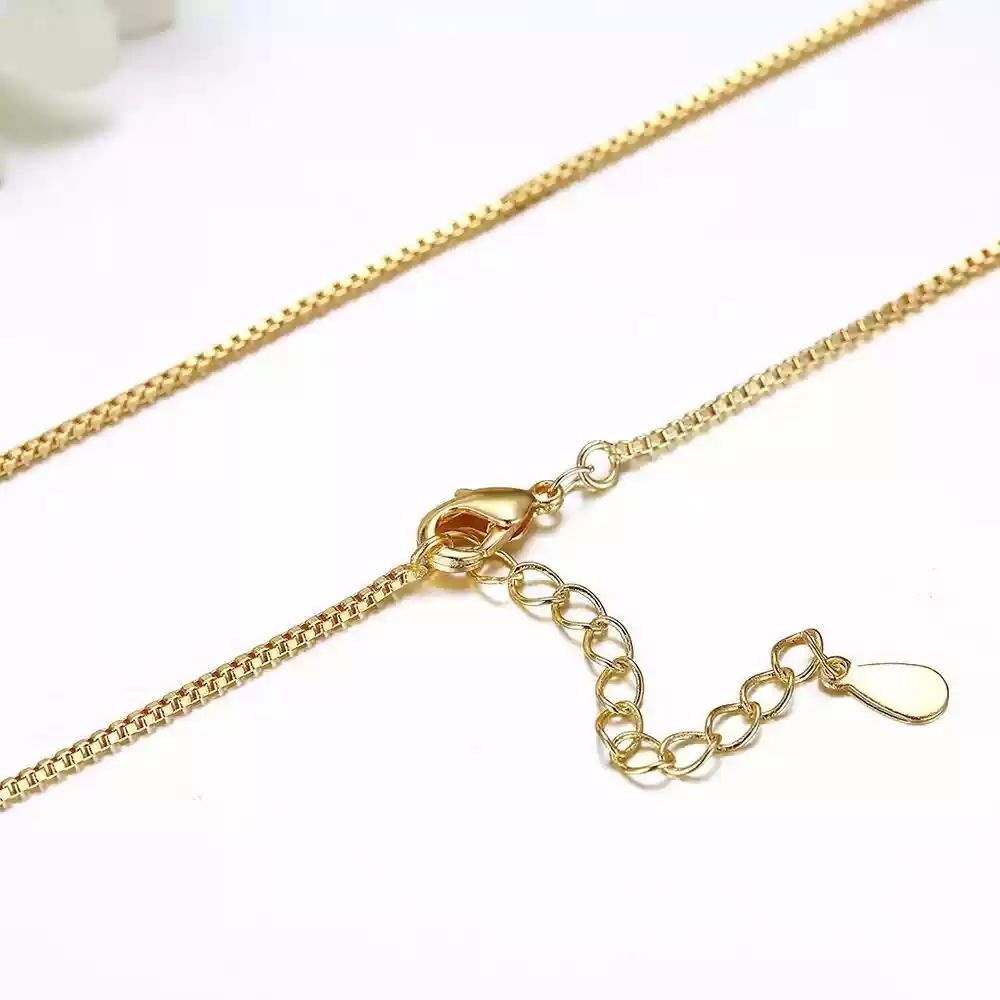 Deep blue 40+5 box chain gold