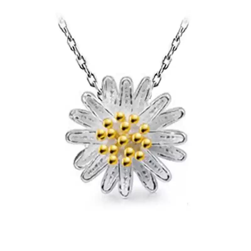 Light yellow chrysanthemum pendant (without chain)