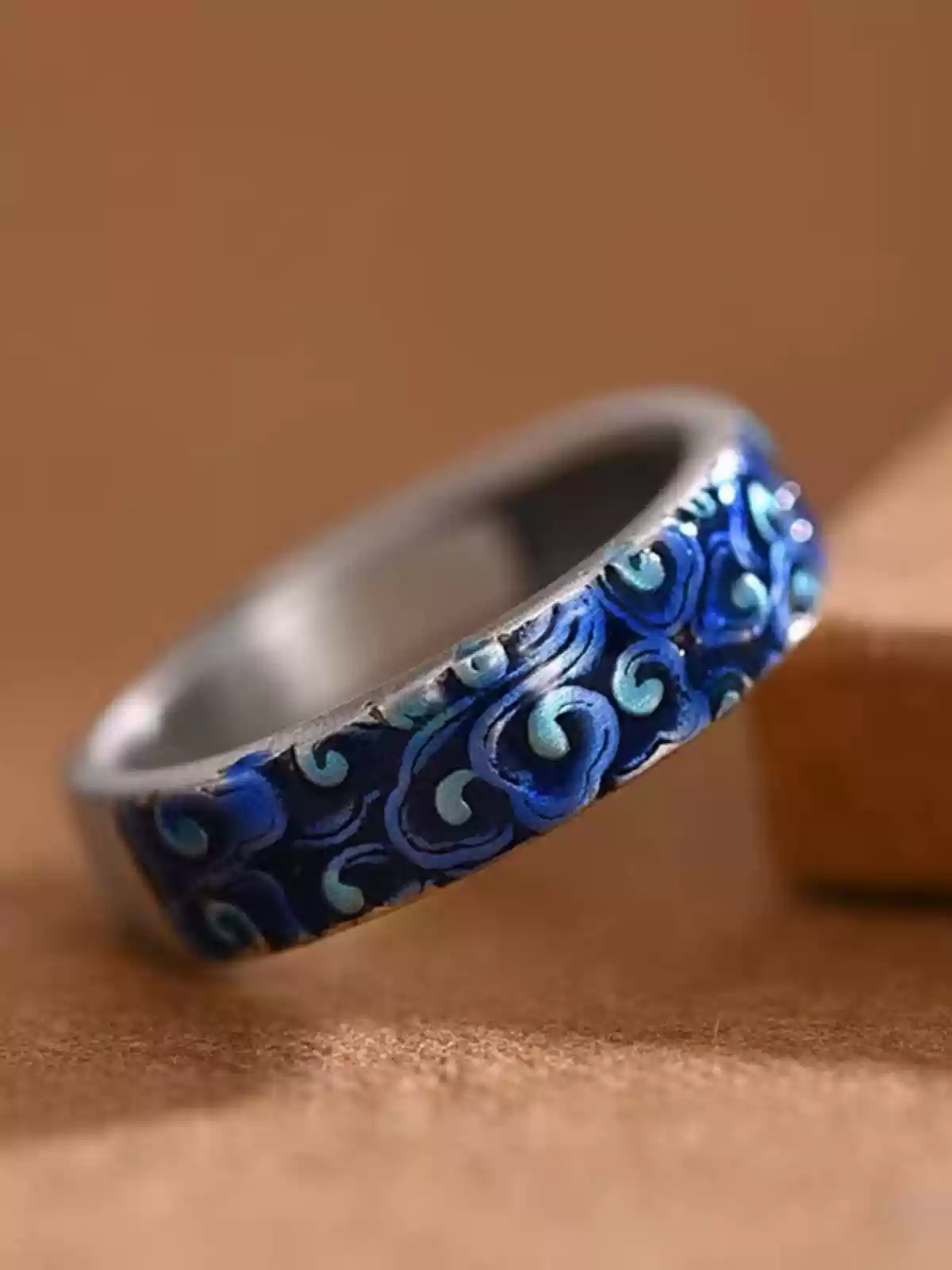 HR599 Jingtai Blue Xiangyun Ring