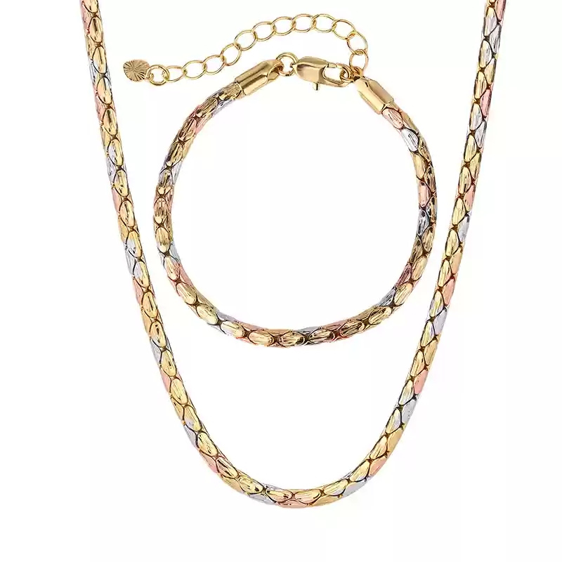 Gold colored necklace 40cm+5cm