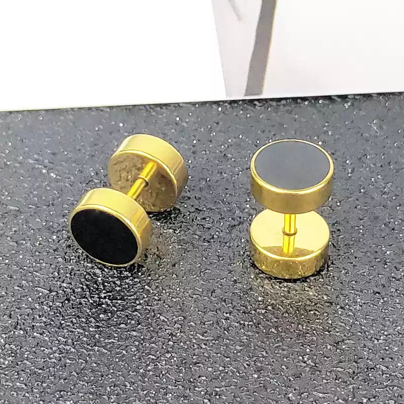 8mm gold [black oil pair]