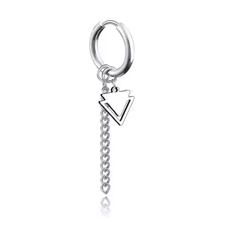 Triangular tassel ear ring [1 steel color]