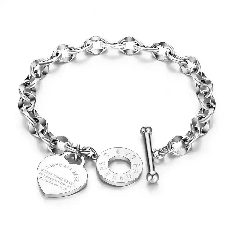 Heart shaped OT bracelet [Silver]