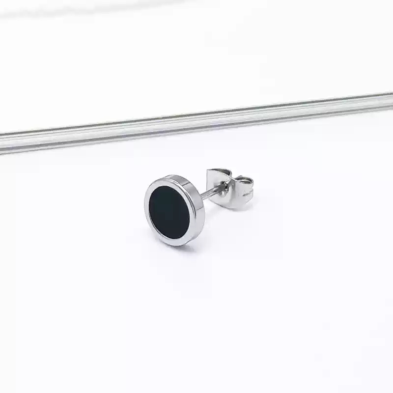 Drip Oil Ear stud posts [Black Single]