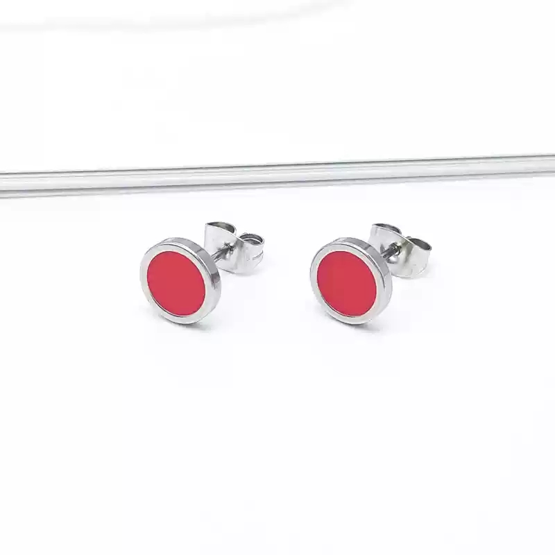 Drip Oil Ear stud posts [Red Pair]