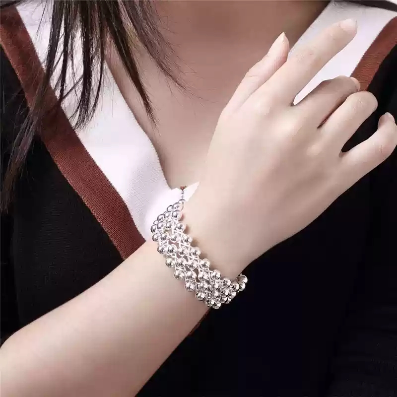 925 Silver Beaded Bracelet: A Playful Touch of Elegance