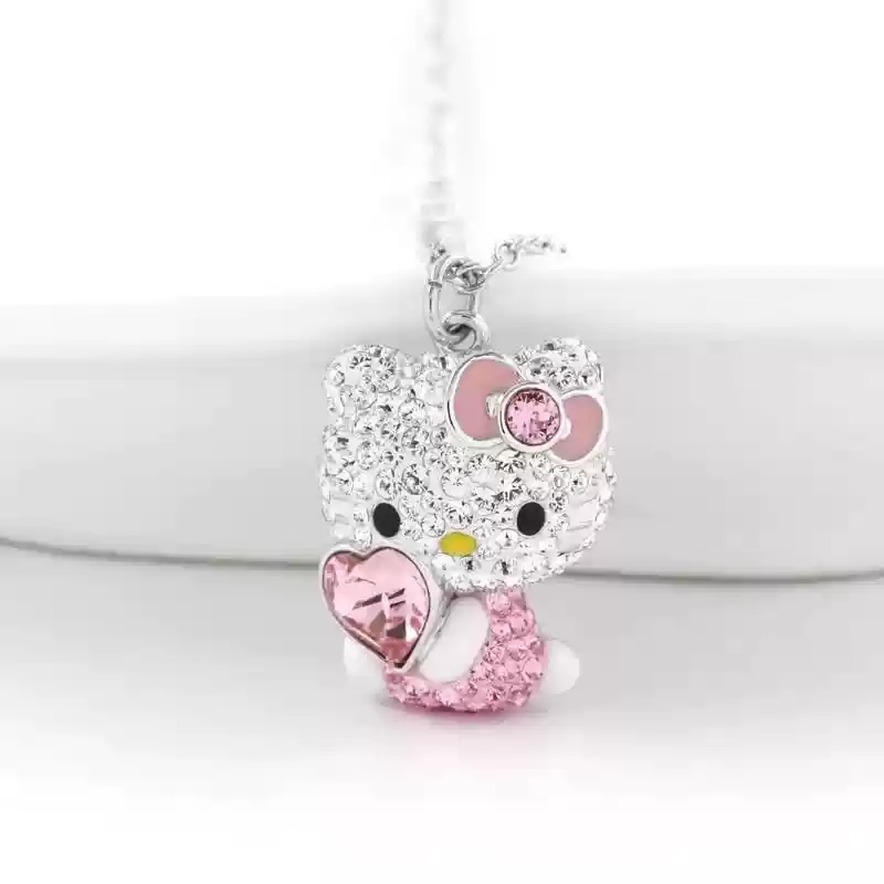 Pink Cat Pendant [with Chain]